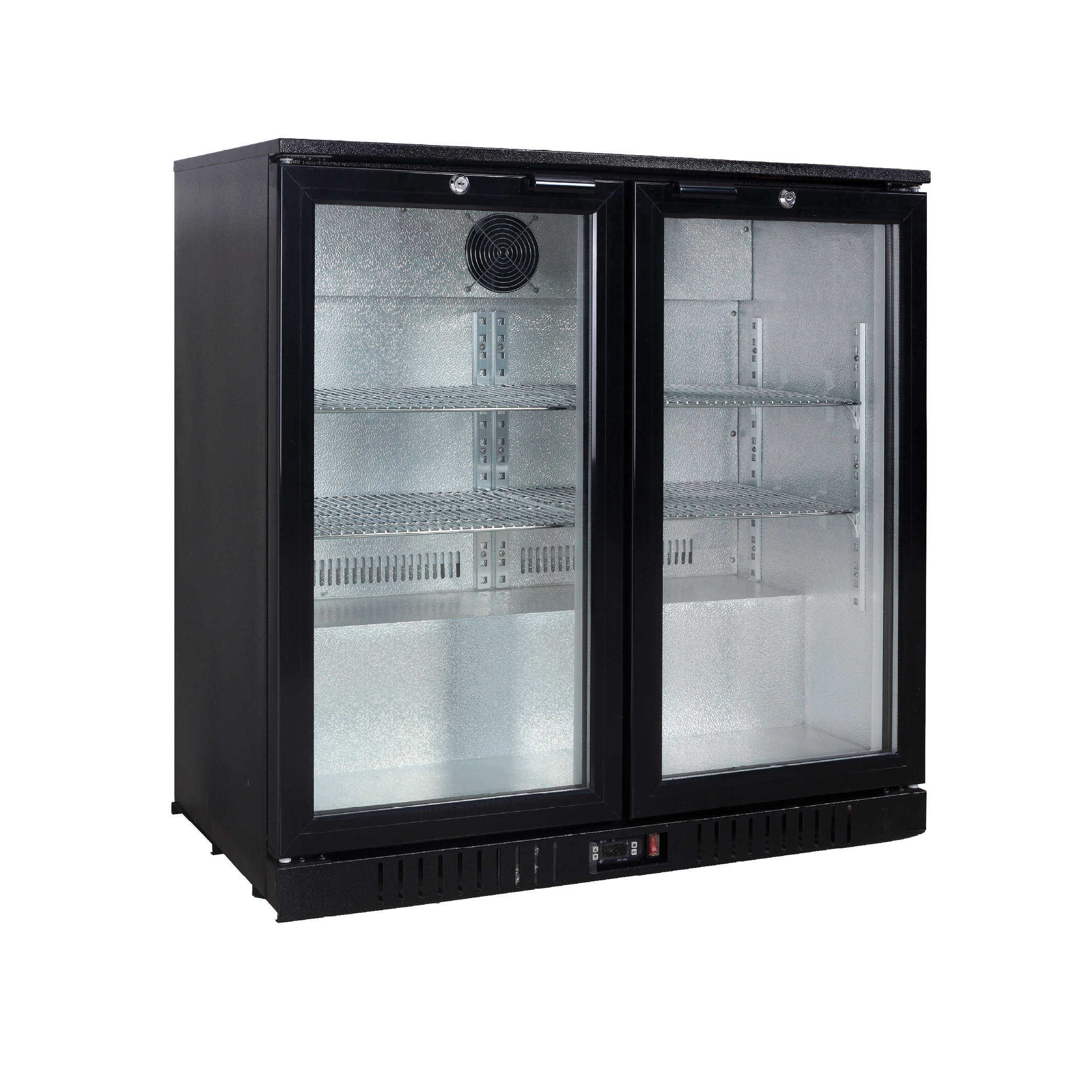 Exquisite UBC210 Back Bar Fridge, 2 Swing Doors, 219L