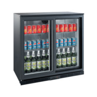 Exquisite UBC210S Back Bar Fridge, 2 Sliding Doors, 208L